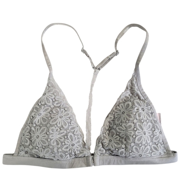 Victoria Secret Womens Gray Floral Bralette Racerback Size L - Picture 7 of 14